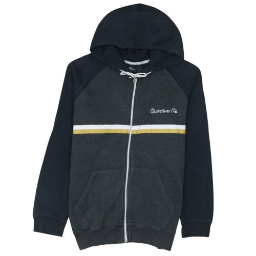 Quiksilver Men’s Grey Full Zip Hoodie Size M Regular Fit Surf Style