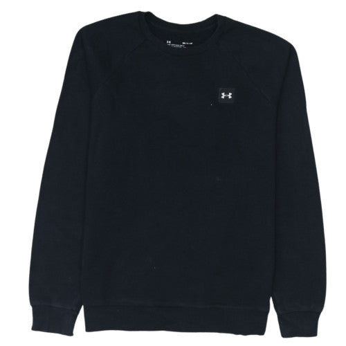 Under Armour Mens Black Small Crew Neck Sweatshirt ColdGear Loose Fit