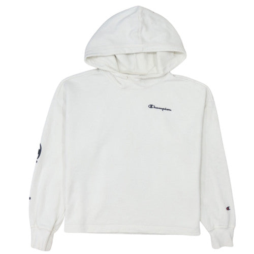 Champion Women's White Large Pullover Hoodie Cotton Blend