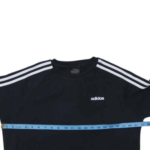 Adidas Womens Black Crew Neck Long Sleeve Sweatshirt Size M