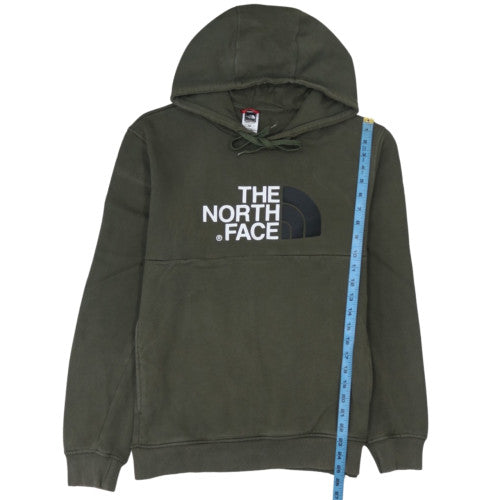 The North Face Men's Green Pullover Hoodie Medium Cotton Fleece