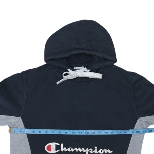 Champion Women's Navy Red Colourblock Pullover Hoodie Large 100% Cotton