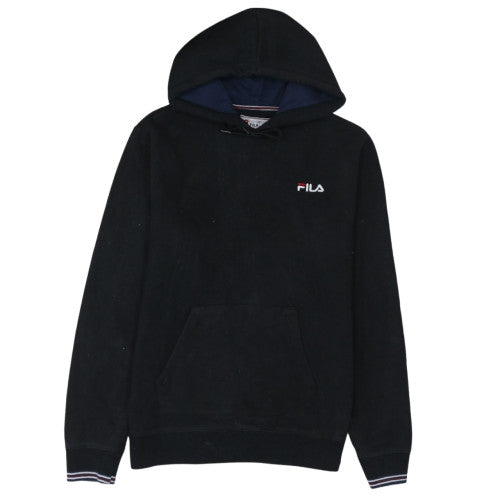Fila White Line Men's Black Hoodie Size L Cotton Blend Pullover