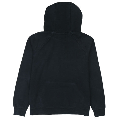 Nike Women Black Pullover Hoodie M Hooded Raglan Sleeve Logo Sweatshirt