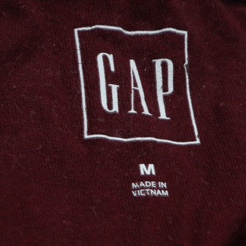 GAP Mens Red Long Sleeve Logo Crew Neck T-Shirt Size M