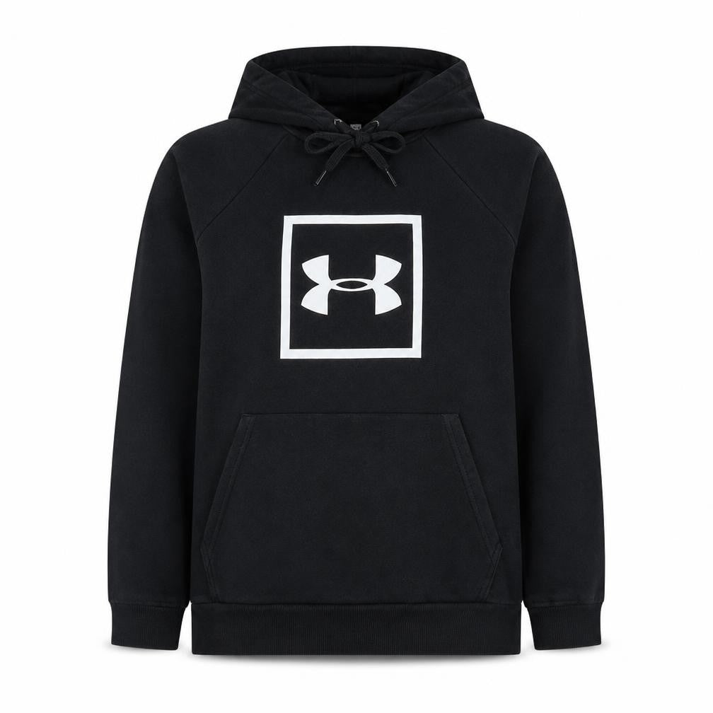 Front view of Under Armour Women's Black Medium Pullover Hoodie with Logo