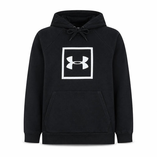 Front view of Under Armour Women's Black Medium Pullover Hoodie with Logo