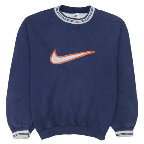 Nike Mens Blue L Pullover Crew Neck Embroidered Sweatshirt