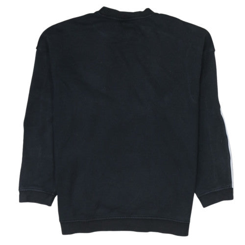 adidas Womens Black Medium Crew Neck Pullover Sweatshirt with Logo