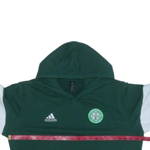 Adidas Mens Green Celtic FC Pullover Hoodie L Cotton Blend