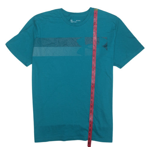 Under Armour Men's Teal Graphic Crew Neck T-Shirt XL Loose Fit