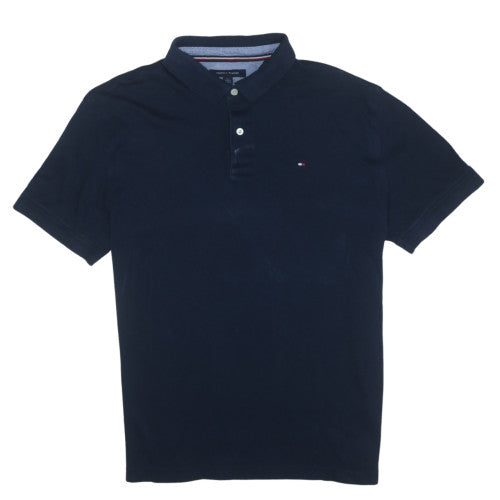 Tommy Hilfiger Men's Navy Blue XL Classic Cotton Polo Shirt