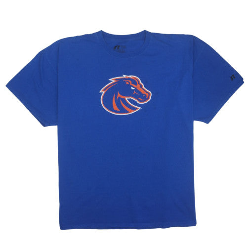 Russell Men's Blue 3XL Graphic Crew Neck T-Shirt Cotton Sports Tee