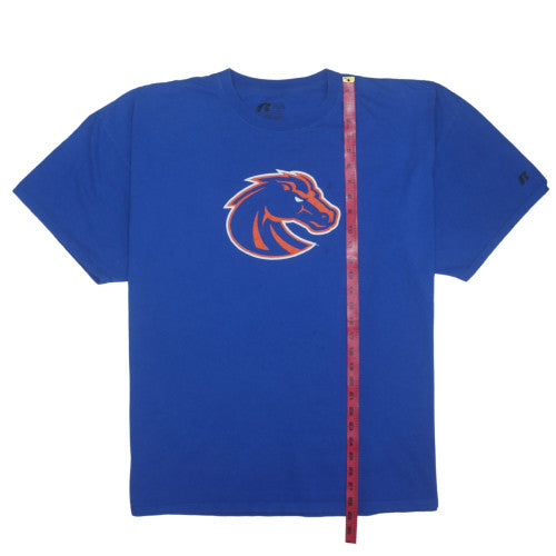 Russell Men's Blue 3XL Graphic Crew Neck T-Shirt Cotton Sports Tee