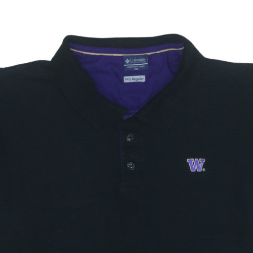 Columbia Mens Black PFG Regular Polo Shirt XXL Cotton Blend