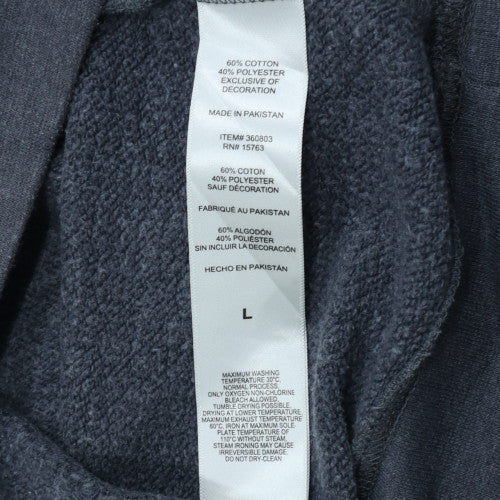 Champion Men's Grey Pullover Sweatshirt L Logo Crew Neck