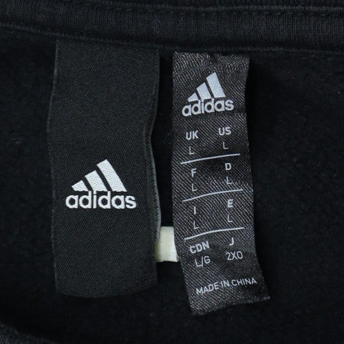 Adidas Men's Black L Pullover Sweatshirt Fleece Crew Neck Regular Fit