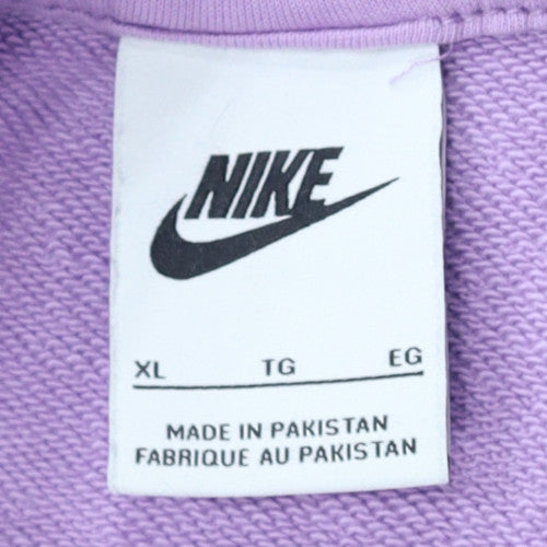 Nike Womens Purple XL Pullover Hoodie Sweatshirt with Logo