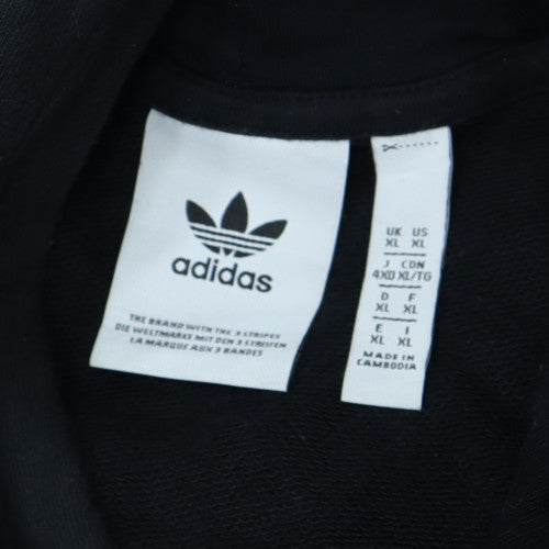 Adidas Mens Black XL Pullover Hoodie with Rainbow Stripes