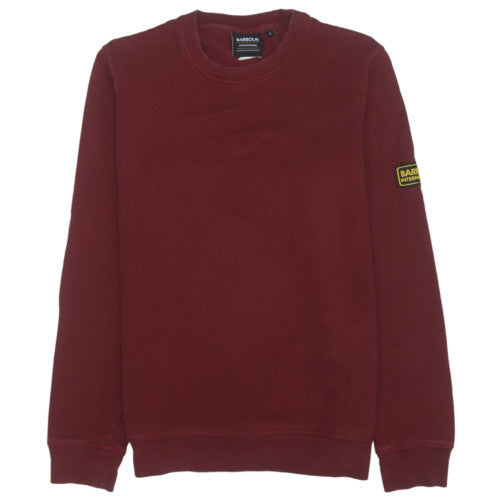 Barbour International Mens Red Crew Neck Pullover Sweatshirt Size S
