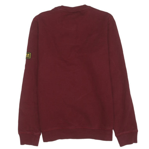 Barbour International Mens Red Crew Neck Pullover Sweatshirt Size S