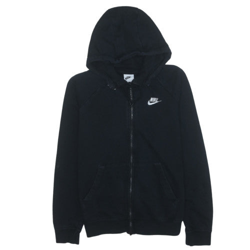 Nike Women Black Full Zip Hoodie Small Hooded Sweatshirt