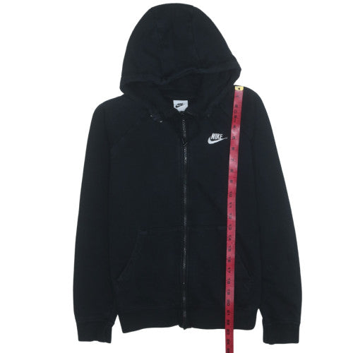 Nike Women Black Full Zip Hoodie Small Hooded Sweatshirt
