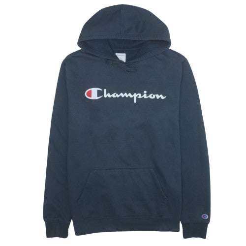 Champion Men's Blue Pullover Hoodie XL Logo Fleece Sweatshirt