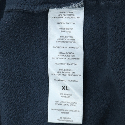 Champion Men's Blue Pullover Hoodie XL Logo Fleece Sweatshirt