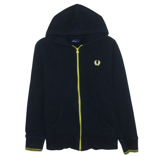 Fred Perry Men’s Black 2XL Full Zip Hoodie with Yellow Trim