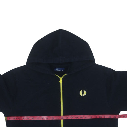 Fred Perry Men’s Black 2XL Full Zip Hoodie with Yellow Trim