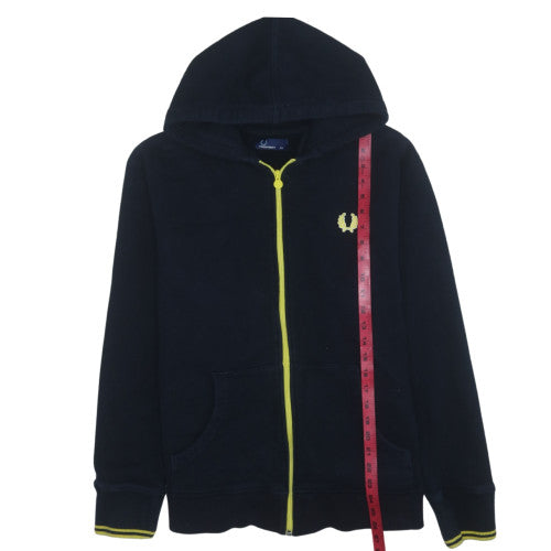 Fred Perry Men’s Black 2XL Full Zip Hoodie with Yellow Trim