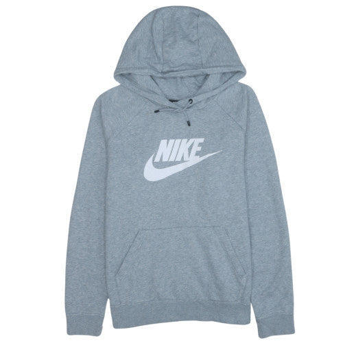 Nike Women’s Grey Pullover Hoodie Large Cotton Logo Casual Sweatshirt