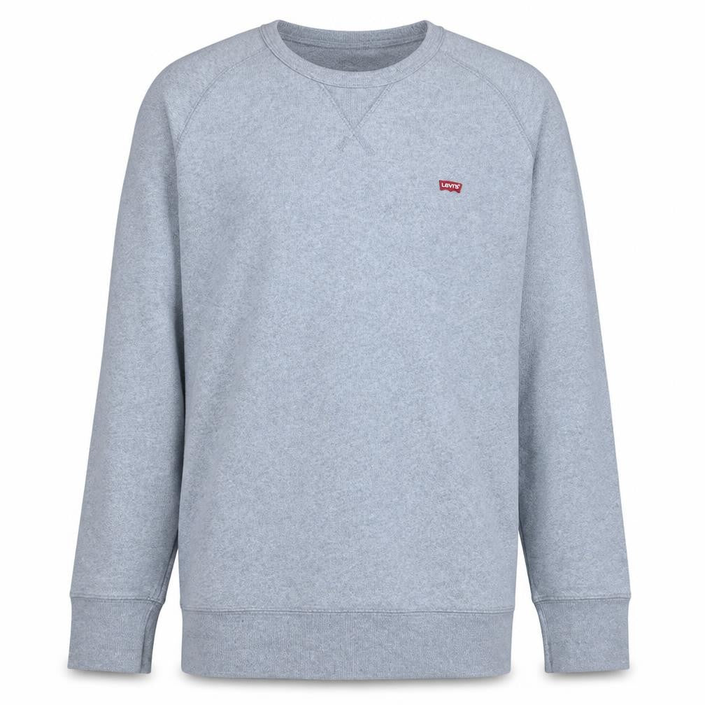 Front view of Levi's Men's Grey Sweatshirt M Crew Neck Fleece Pullover Casual