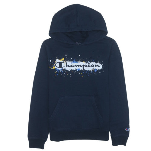 Champion Boys Blue Pullover Hoodie XL Fleece Graphic Logo Sweatshirt