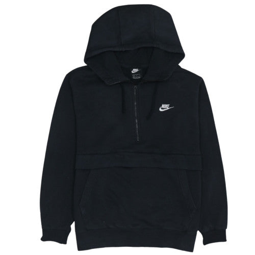 Nike Womens Black 1/2 Zip Hoodie Size L Cotton Blend Pullover