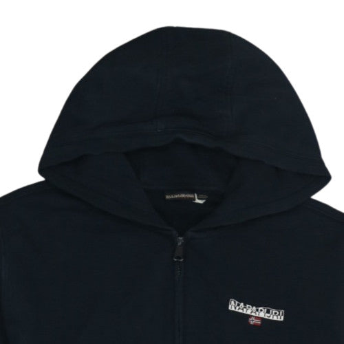 Napapijri Men’s Black Full Zip Hoodie L Outdoor Fleece