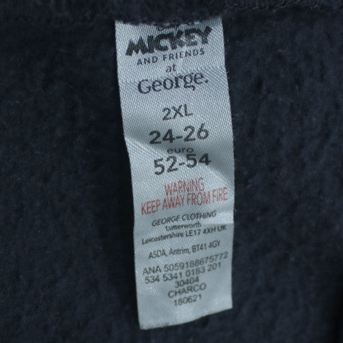 George Disney Womens Charcoal 2XL Pullover Sweatshirt Mickey & Minnie Graphic