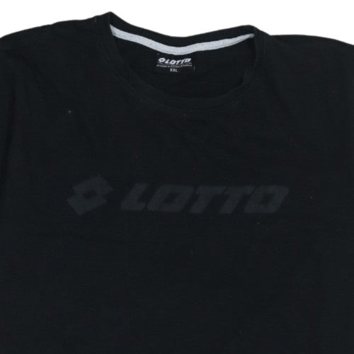 Lotto Men's Black XXL Crew Neck Cotton Graphic T-Shirt