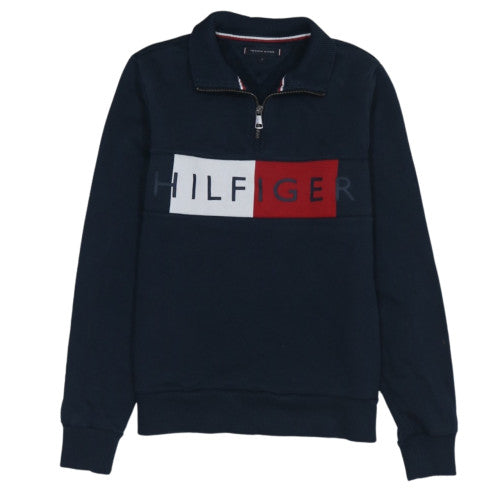 Tommy Hilfiger Men’s Blue 1/2 Zip Logo Jumper Size M