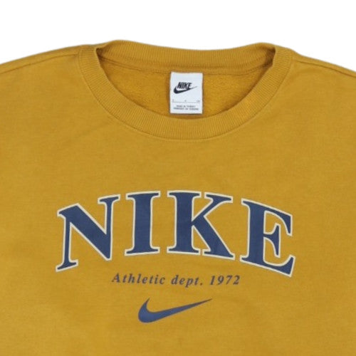 Nike Womens Yellow Crew Neck Pullover Sweatshirt Size M