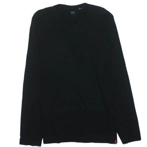 Levi's Men's Black Long Sleeve Crew Neck Cotton T-Shirt Size L