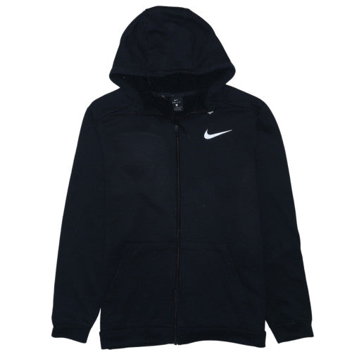Nike Womens Black Full Zip Dri-Fit Hoodie L Polyester Viscose