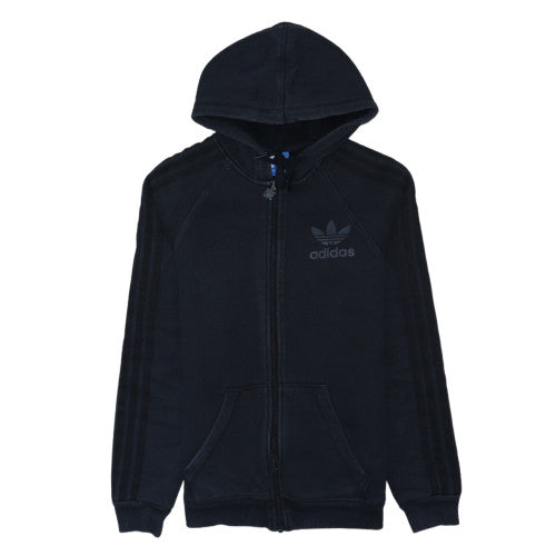 Adidas Women's Black XS Full Zip Hoodie with Logo Detail