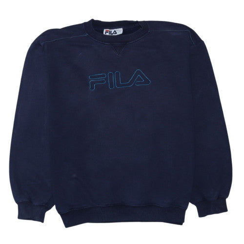 Fila Women’s Navy Blue Pullover Sweatshirt Size L Crew Neck Vintage