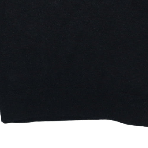 BOSS Men's Black Wool 1/2 Zip High Neck Jumper XL