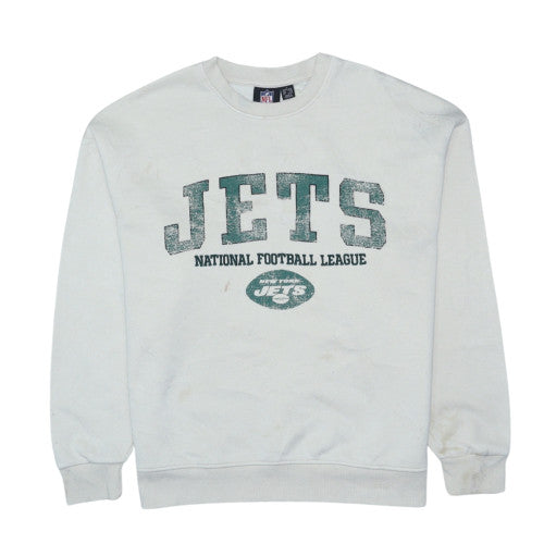 Primark Women White New York Jets Crew Neck Sweatshirt Size S