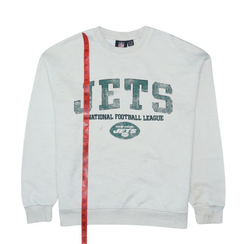 Primark Women White New York Jets Crew Neck Sweatshirt Size S