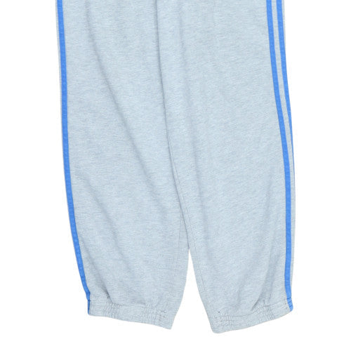 Adidas Men's Grey Regular Fit Sweatpants with Blue Stripes Size L