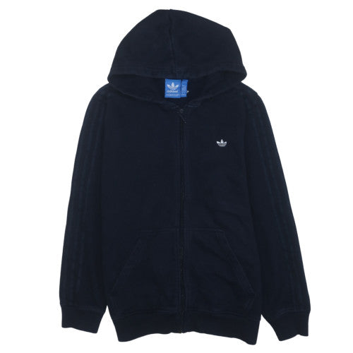 Adidas Mens Black Full Zip Hoodie 2XL Logo Cotton Blend Casual